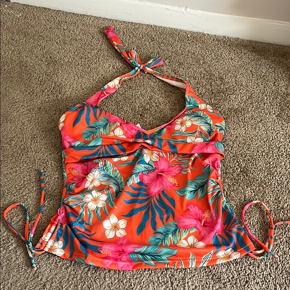 Tropical Floral Halter Top